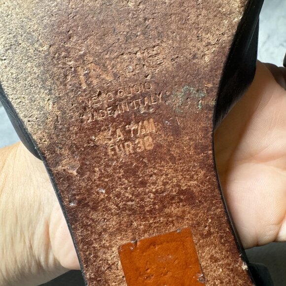 Vince Nina Pointed Toe D' Orsay Black Leather Flat Size 7 1/2 - Picture 10 of 12